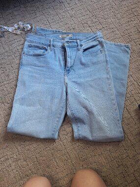 Levi's High Waisted Ripped Straight Jeans